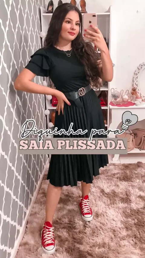 Saia plissada napa sale