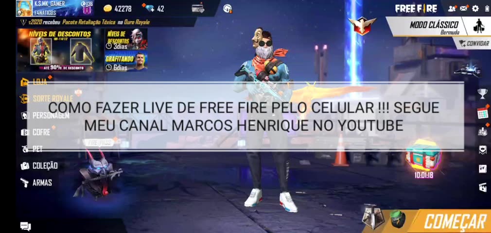 Como fazer LIVE Pelo KWAI JOGANDO!!!(Free Fire) 