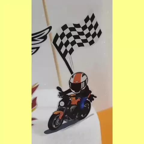 Topo De Bolo Moto Motoqueiro Motocross