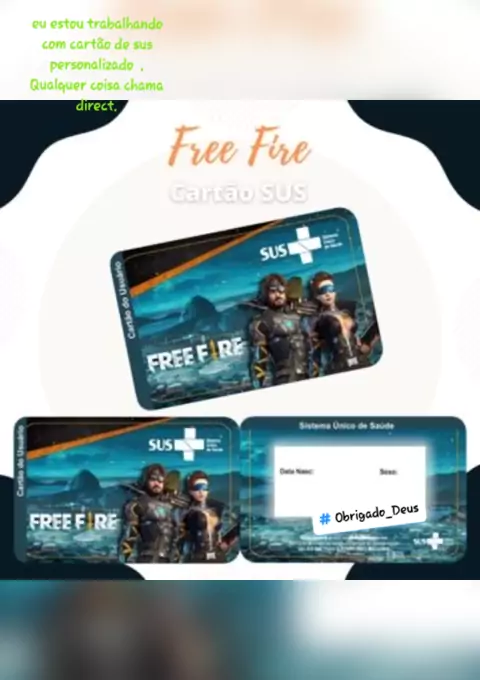 cartão do sus personalizado free fire