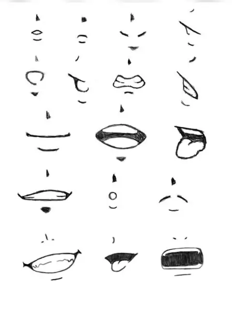 como desenhar uma boca sorrindo de anime