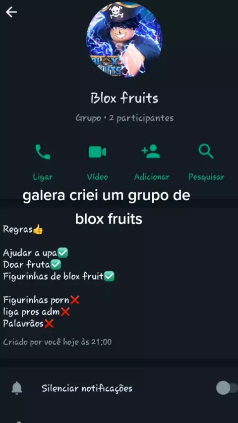 Grupo do whatsapp - Raid Blox Fruits