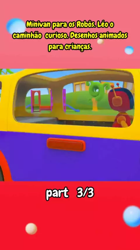 Léo o caminhão curioso. Um robô. As cores para crianças. 
