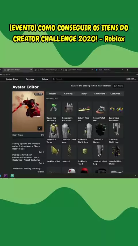 Evento] Como Ganhar Todos Os itens [Roblox Creator Challenge