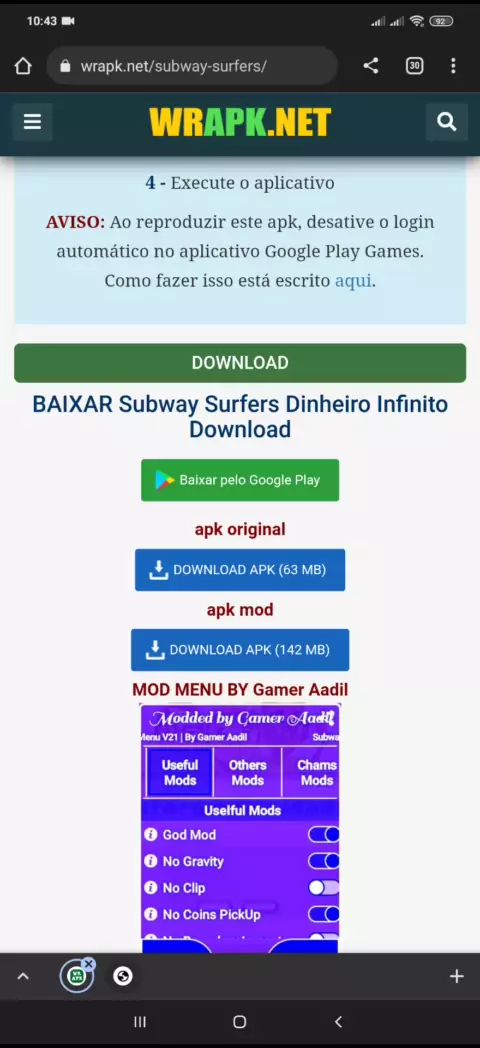 subway surfers dinheiro infinito techgara