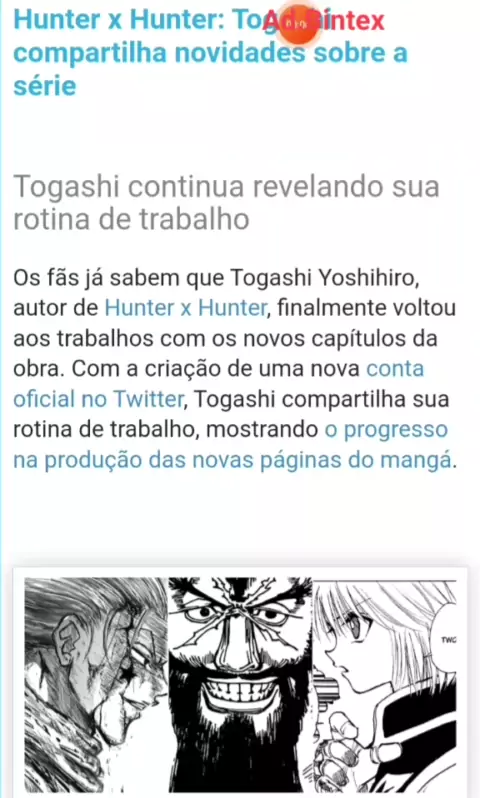 Autor de Hunter X Hunter regressou ao trabalho