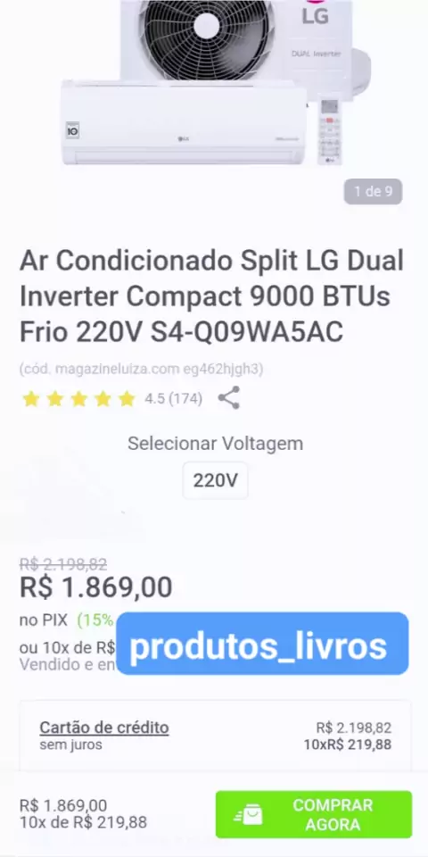 Ar Condicionado Hi Wall LG Dual Inverter Voice 12.000 Btus Frio 220v -  Clima Rio