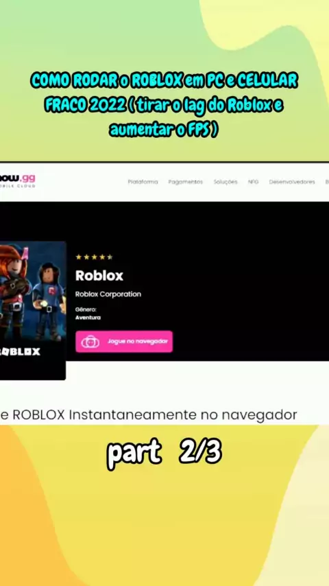 ROBLOX: COMO AUMENTAR FPS E RODAR EM PC FRACO