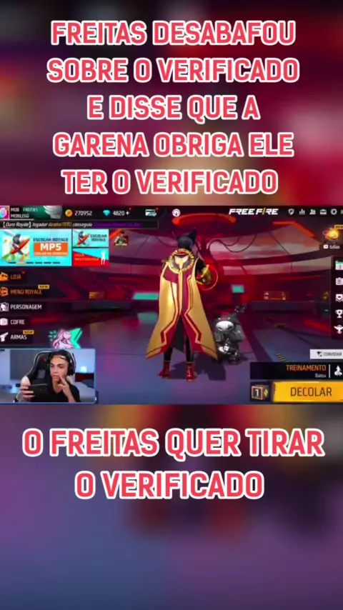 O Freitas pediu pra tirar o Verificado, para ele poder jogar sem