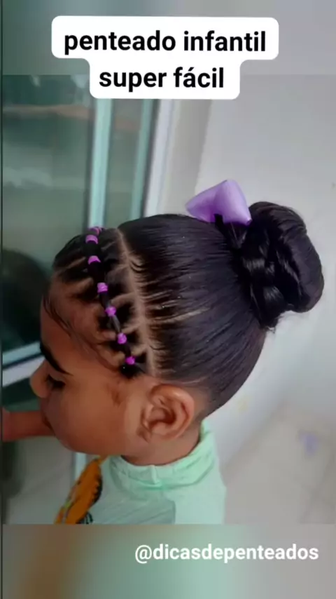 PENTEADO FÁCIL PARA ESCOLA: como fazer um penteado infantil simples e  rápido com liguinhas em 2023