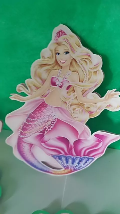 Barbie Sereia Topo De Bolo