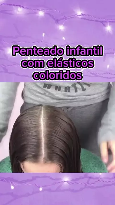 Penteado Infantil com Elásticos Coloridos