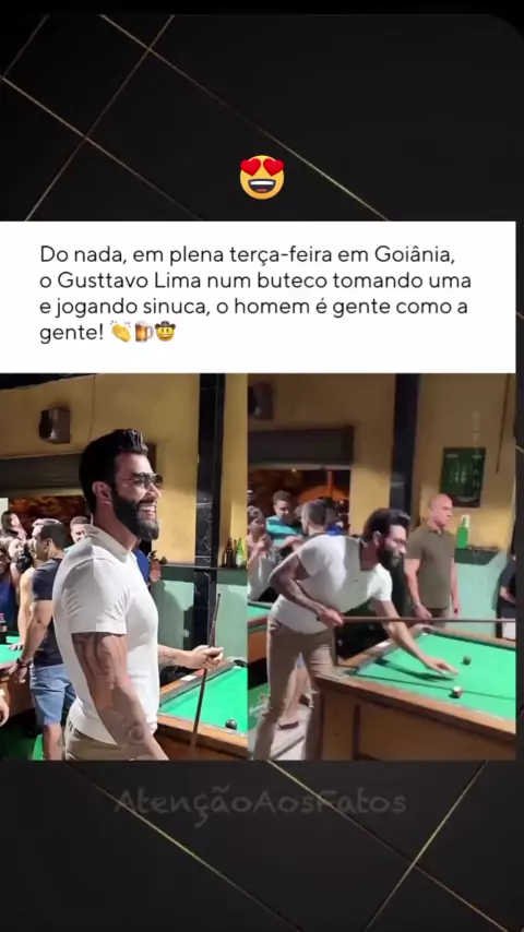 Gusttavo Lima aparece em bar em Goiânia para jogar sinuca e