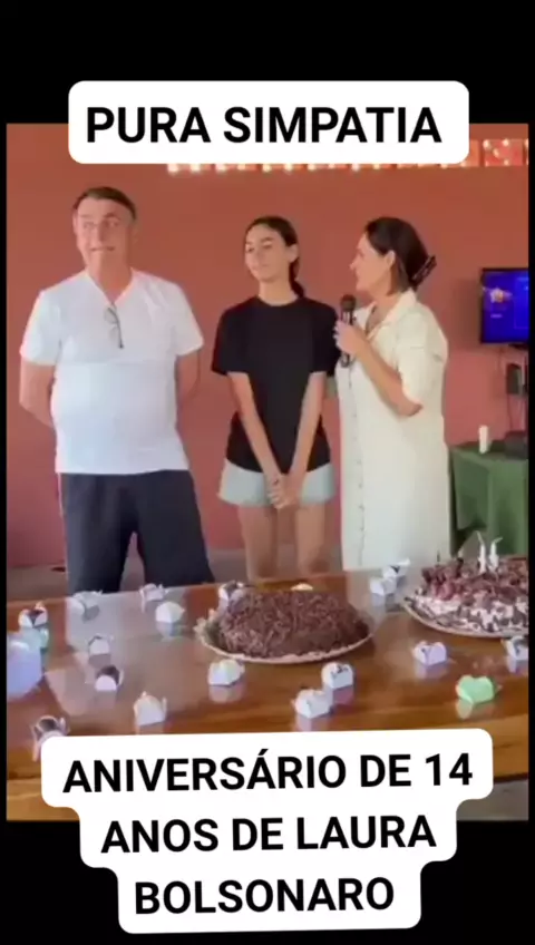 Ao lado de Jair e Michelle, Laura Bolsonaro comemora aniversário de 13 anos  